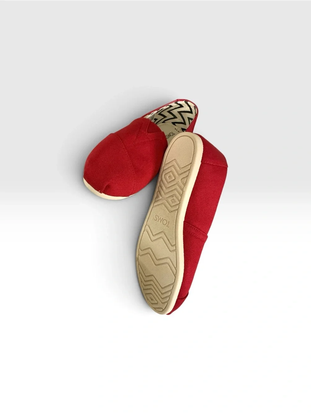 Toms Red Canvas Slip-On Loafers